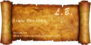 Lupu Boriska névjegykártya